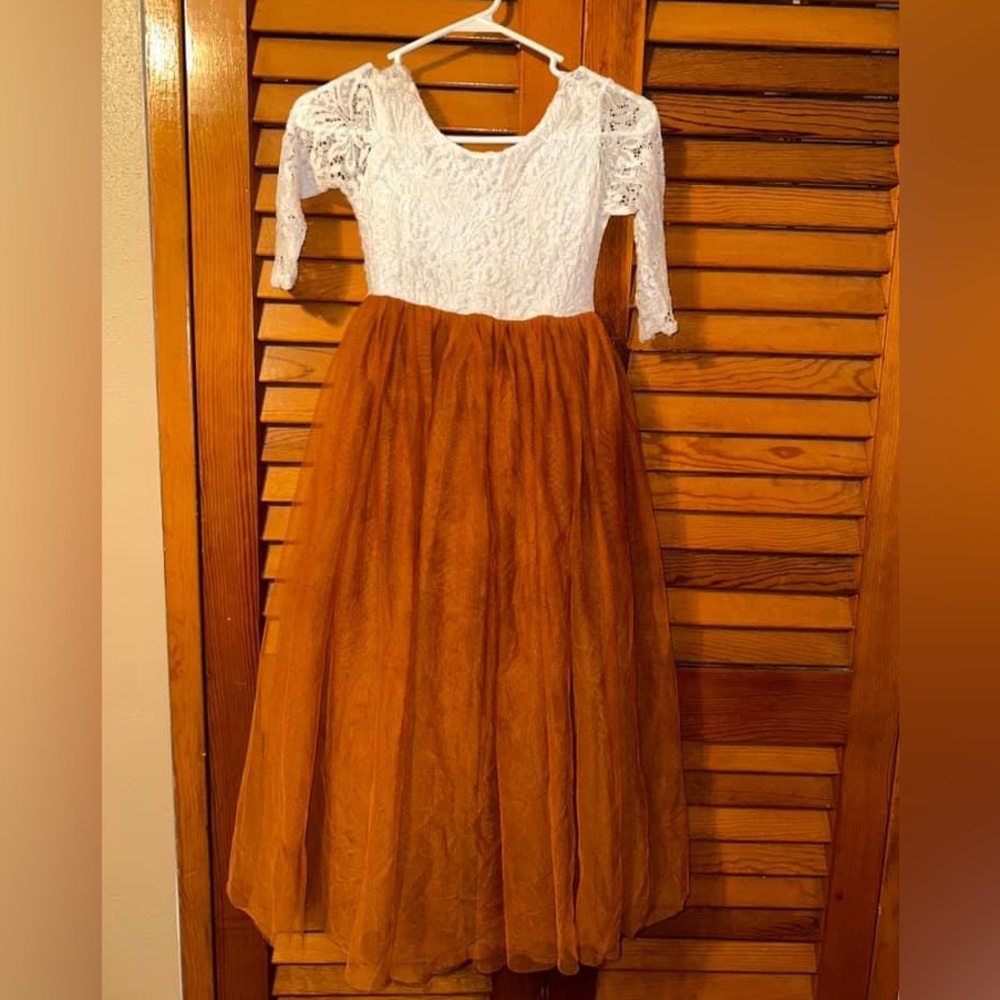 Burnt Orange - Rust - Flower Girl Dress